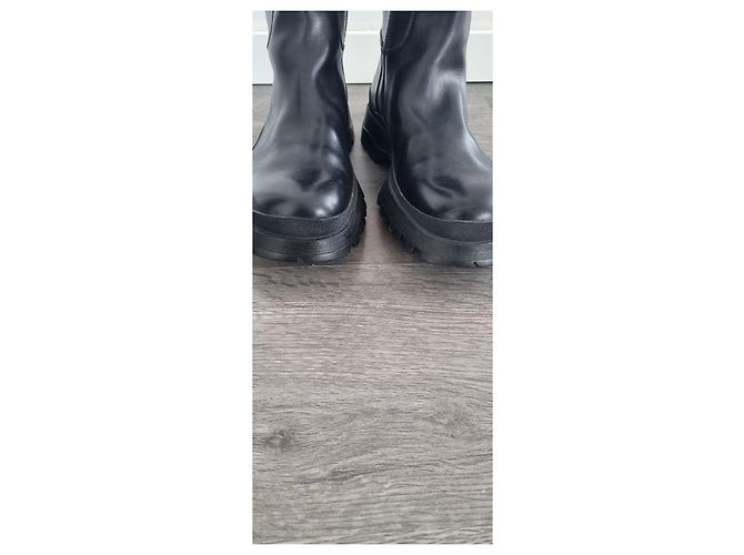 Prada Vintage Leder Stiefeletten 41 Schwarz - Ansicht 8