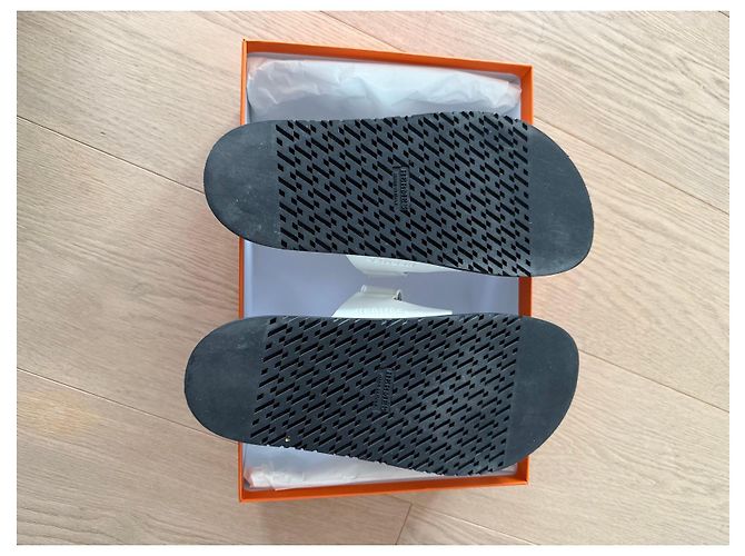 Chypre Sandalen von Hermès Schwarz Weiß - Ansicht 9