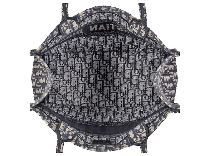 Borsa libro Dior Oblique ricamata Christian Dior Blu navy - vista 5