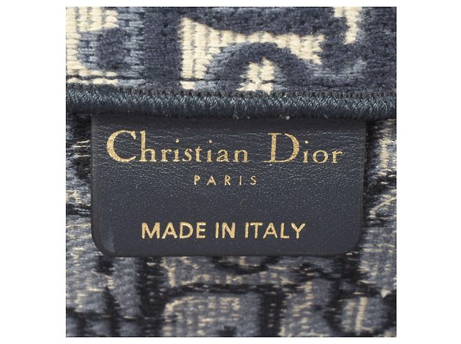 Borsa libro Dior Oblique ricamata Christian Dior Blu navy - vista 6