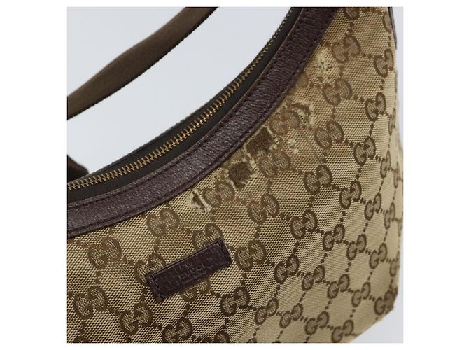 Borsa a Spalla GG Canvas Gucci Beige Oro 181092 Auth SW2067 D'oro - vista 10