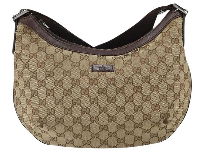 Borsa a Spalla GG Canvas Gucci Beige Oro 181092 Auth SW2067 D'oro - vista 13