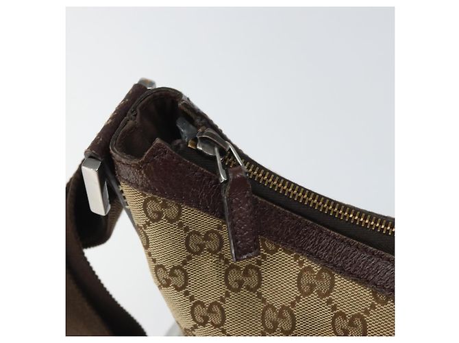 Borsa a Spalla GG Canvas Gucci Beige Oro 181092 Auth SW2067 D'oro - vista 19