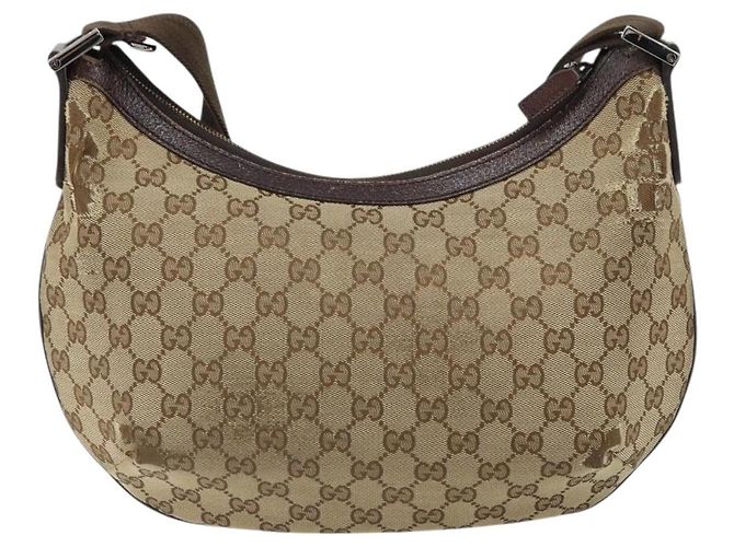 Borsa a Spalla GG Canvas Gucci Beige Oro 181092 Auth SW2067 D'oro - vista 2