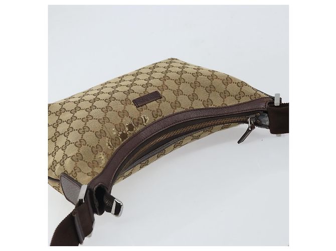 Borsa a Spalla GG Canvas Gucci Beige Oro 181092 Auth SW2067 D'oro - vista 6