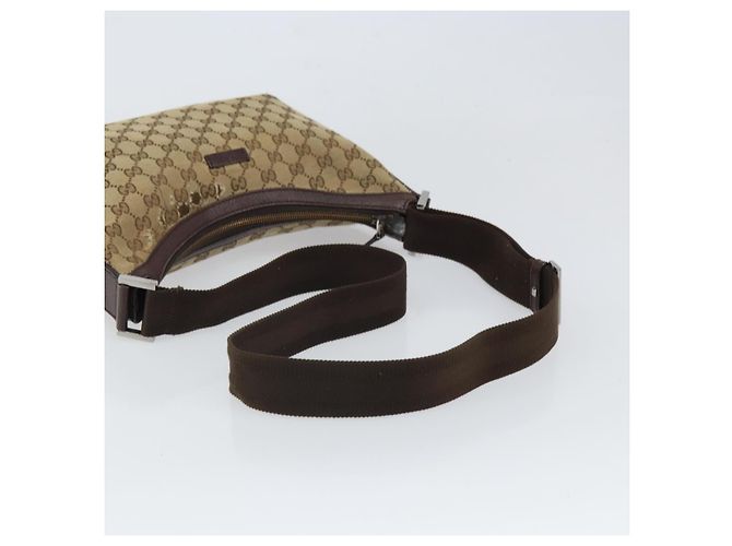 Borsa a Spalla GG Canvas Gucci Beige Oro 181092 Auth SW2067 D'oro - vista 7