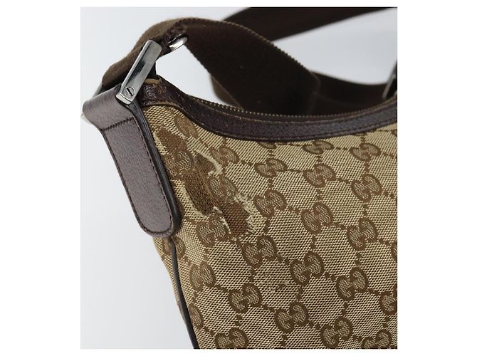 Borsa a Spalla GG Canvas Gucci Beige Oro 181092 Auth SW2067 D'oro - vista 9