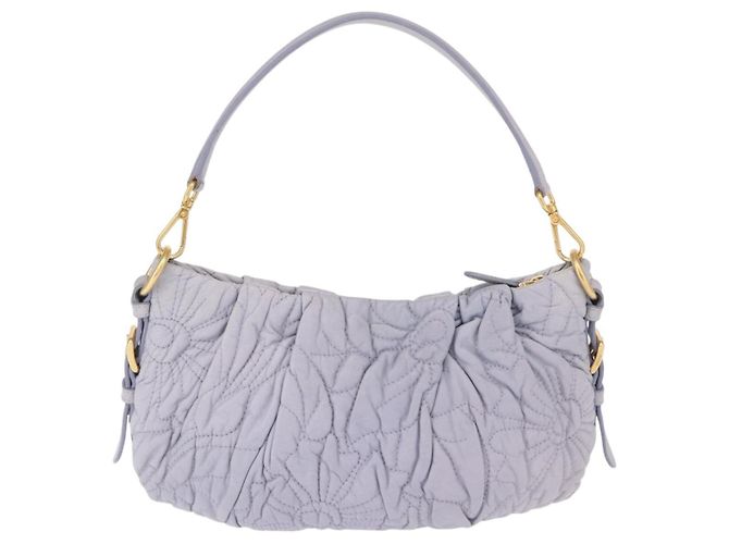PRADA Borsa a Spalla Trapuntata in Pelle Fiore Oro Lavanda Auth 163520 D'oro - vista 2