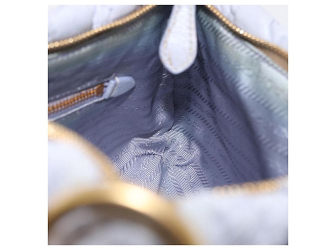 PRADA Borsa a Spalla Trapuntata in Pelle Fiore Oro Lavanda Auth 163520 D'oro - vista 21