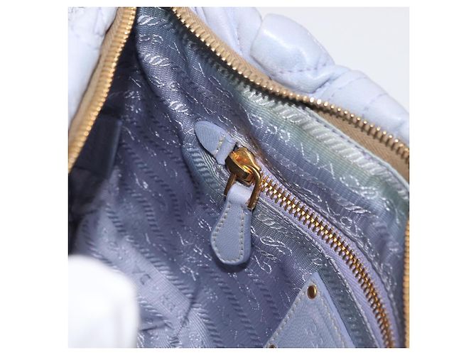 PRADA Borsa a Spalla Trapuntata in Pelle Fiore Oro Lavanda Auth 163520 D'oro - vista 23
