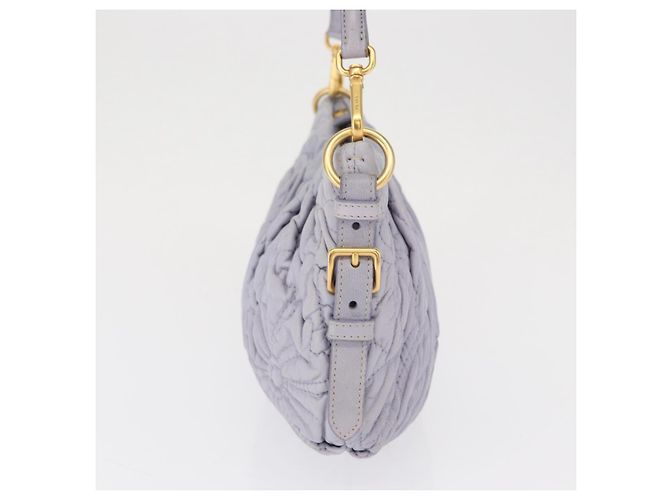PRADA Borsa a Spalla Trapuntata in Pelle Fiore Oro Lavanda Auth 163520 D'oro - vista 3