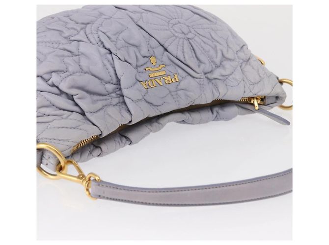 PRADA Borsa a Spalla Trapuntata in Pelle Fiore Oro Lavanda Auth 163520 D'oro - vista 7
