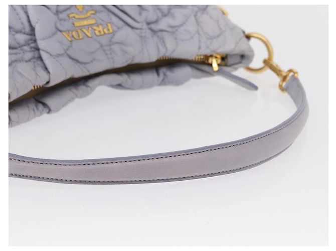 PRADA Borsa a Spalla Trapuntata in Pelle Fiore Oro Lavanda Auth 163520 D'oro - vista 8