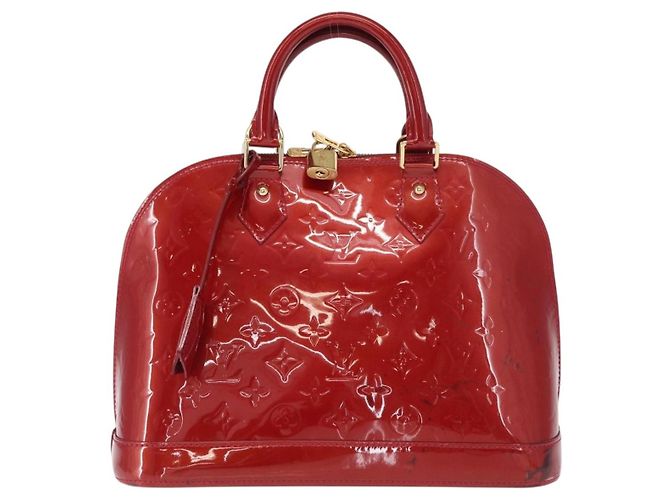 LOUIS VUITTON Borsa Alma PM Monogram Vernis Rosso Grunadine M91693 Auth 165861 - vista 13