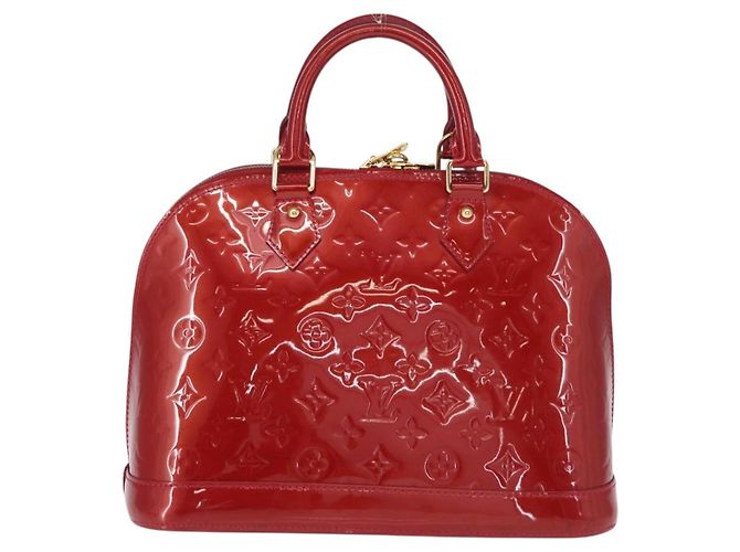 LOUIS VUITTON Borsa Alma PM Monogram Vernis Rosso Grunadine M91693 Auth 165861 - vista 2