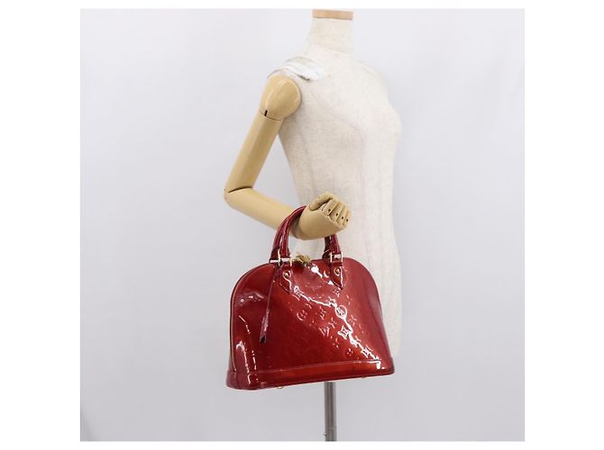 LOUIS VUITTON Borsa Alma PM Monogram Vernis Rosso Grunadine M91693 Auth 165861 - vista 23