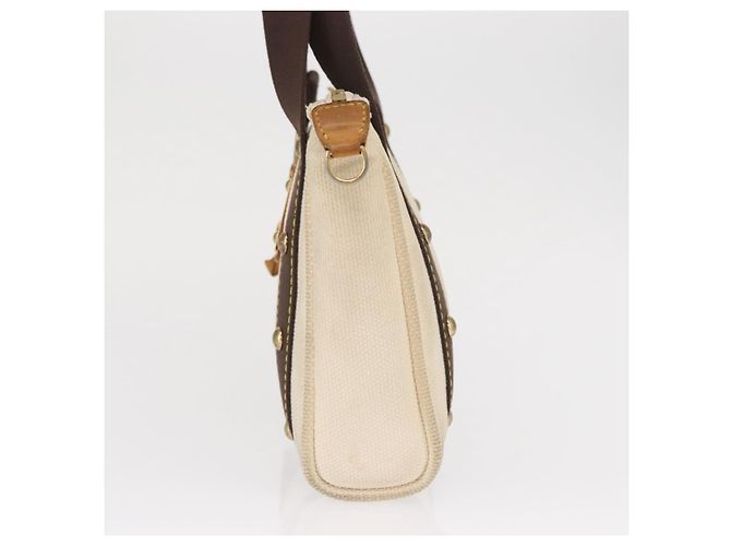 LOUIS VUITTON Antigua Cabas PM Borsa Tote Bianca Marrone M40036 LV Auth 163149 Bianco - vista 3