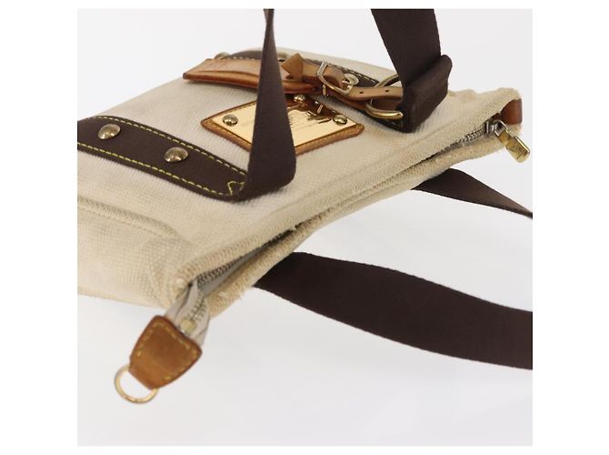 LOUIS VUITTON Antigua Cabas PM Borsa Tote Bianca Marrone M40036 LV Auth 163149 Bianco - vista 6