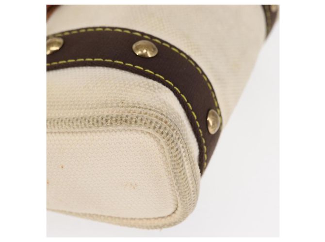 LOUIS VUITTON Antigua Cabas PM Borsa Tote Bianca Marrone M40036 LV Auth 163149 Bianco - vista 8