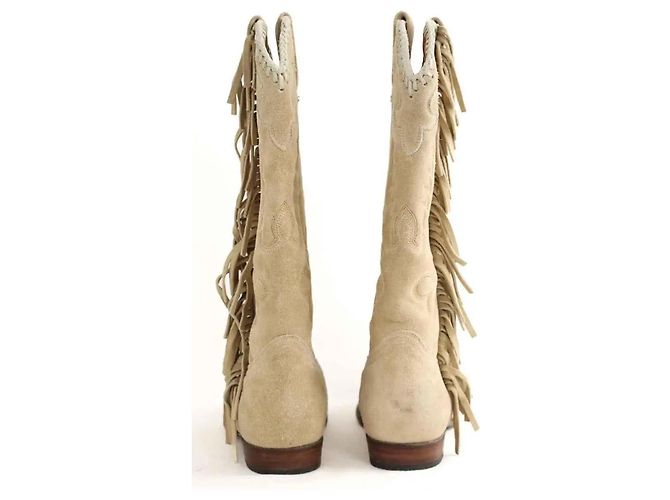Autre Marque Botas de ante beige - vista 2