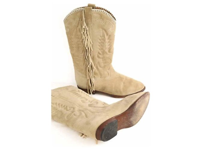 Autre Marque Botas de ante beige - vista 5