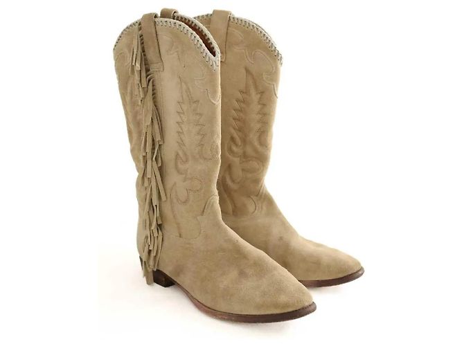 Autre Marque Botas de ante beige - vista 6
