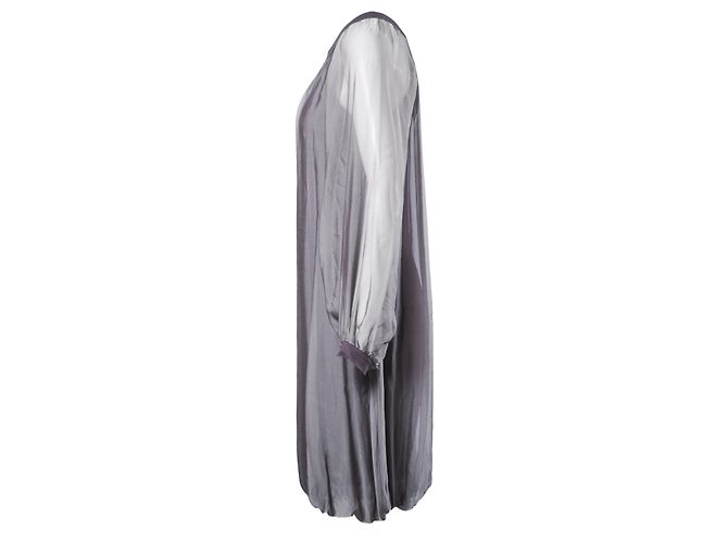 Autre Marque Grau Transparente Viskose-Seiden-Cape-Kleid von Stephan Janson - Ansicht 2