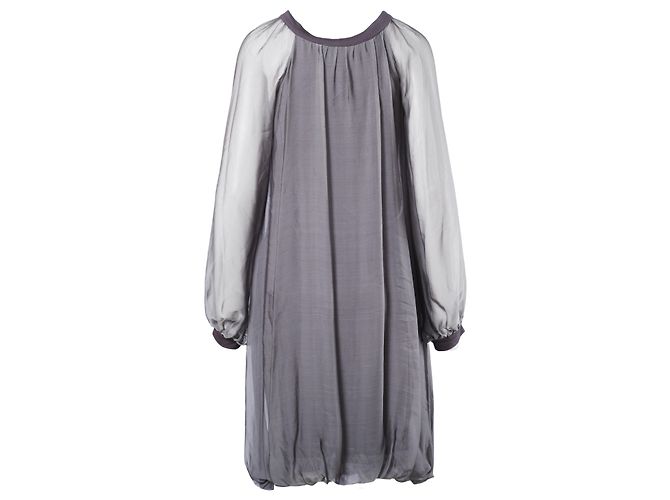 Autre Marque Grau Transparente Viskose-Seiden-Cape-Kleid von Stephan Janson - Ansicht 3