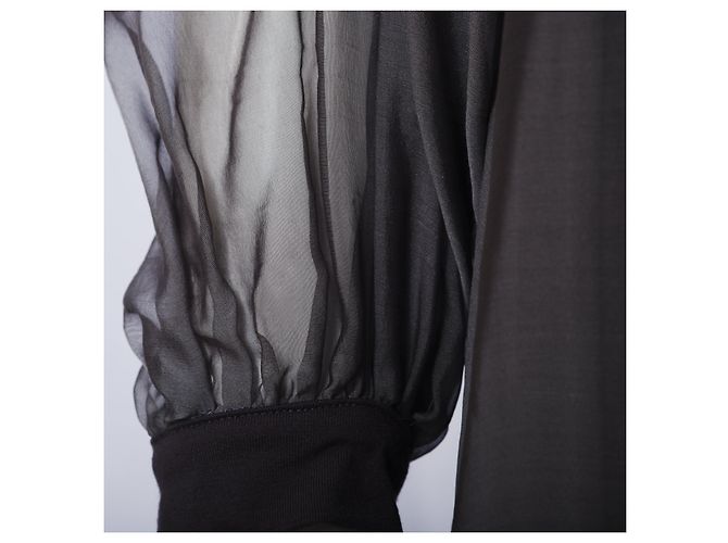 Autre Marque Grau Transparente Viskose-Seiden-Cape-Kleid von Stephan Janson - Ansicht 5