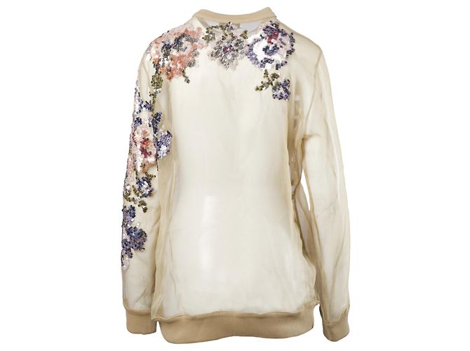 Sweatshirt transparent orné de sequins floraux Givenchy - vue 3