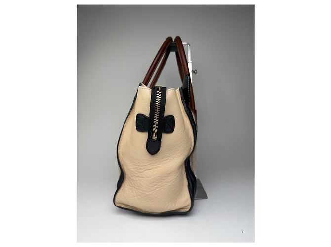 Luggage Céline Borsa da viaggio vintage Celine Paris beige e nera Nero - vista 7