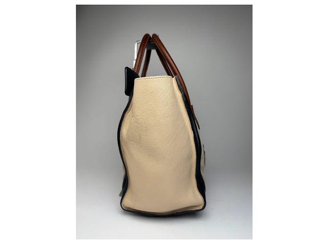 Luggage Céline Borsa da viaggio vintage Celine Paris beige e nera Nero - vista 9