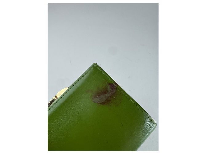 Vintage Givenchy Ostrich Leather Wallet Green - view 3
