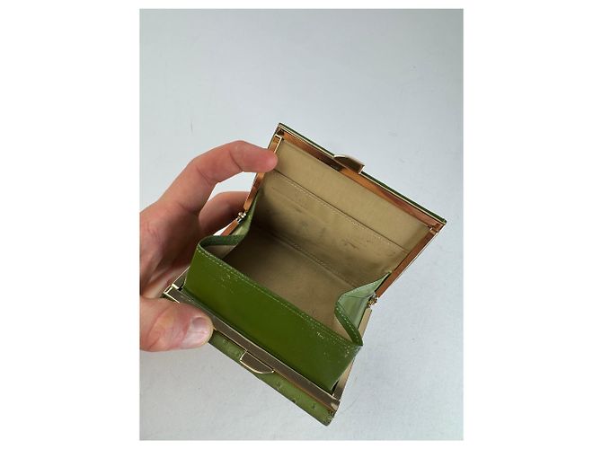 Vintage Givenchy Ostrich Leather Wallet Green - view 4