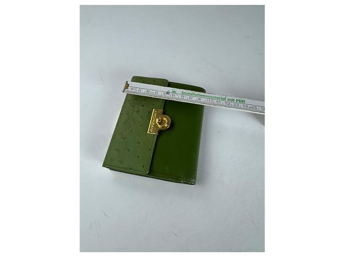 Vintage Givenchy Ostrich Leather Wallet Green - view 8