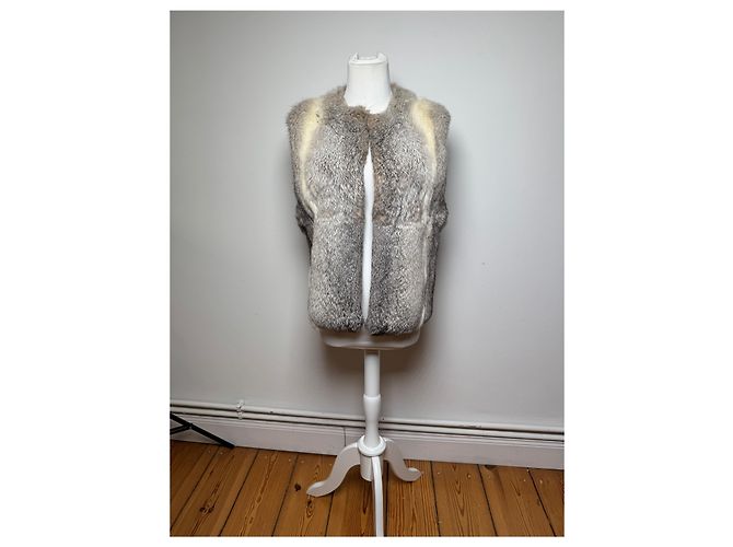Céline Vintage Celine Paris Pelzoberteil 36/S Grau - Ansicht 12