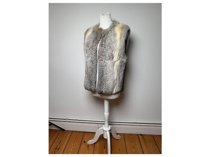 Céline Vintage Celine Paris Pelzoberteil 36/S Grau - Ansicht 13