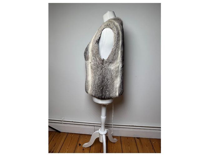 Céline Vintage Celine Paris Pelzoberteil 36/S Grau - Ansicht 3