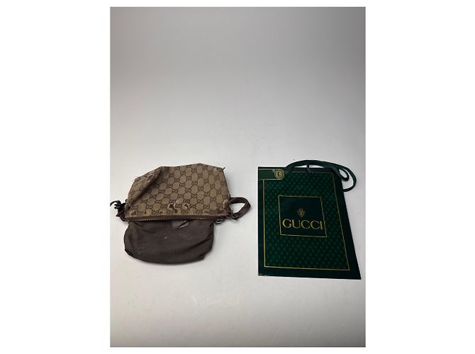 Vintage Gucci Monogram Mini Tasche Beige Braun - Ansicht 3