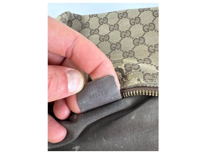 Vintage Gucci Monogram Mini Tasche Beige Braun - Ansicht 6