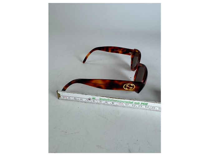 Occhiali da sole vintage Gucci retro con stampa leopardata Marrone - vista 10