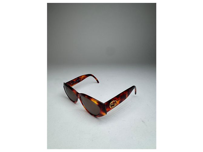 Occhiali da sole vintage Gucci retro con stampa leopardata Marrone - vista 13