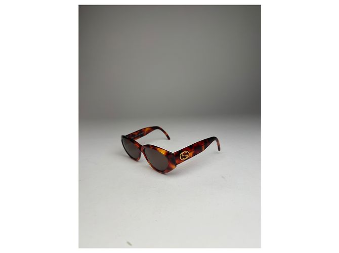 Occhiali da sole vintage Gucci retro con stampa leopardata Marrone - vista 6