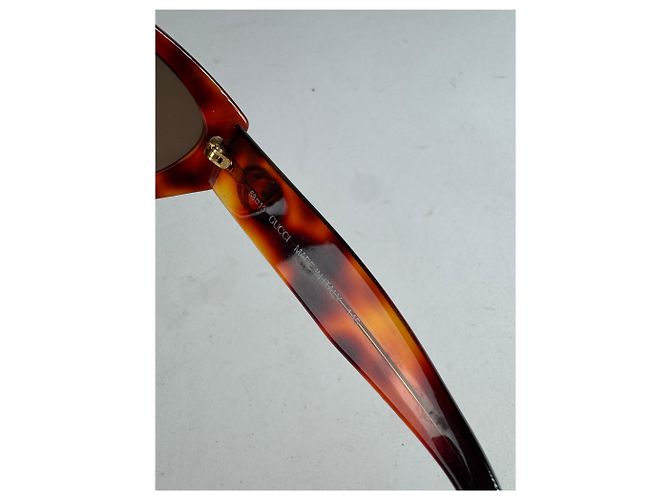 Occhiali da sole vintage Gucci retro con stampa leopardata Marrone - vista 7