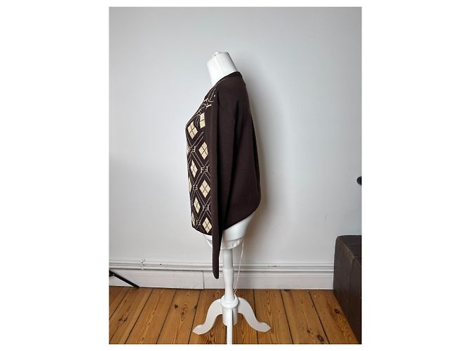 Vintage Fendi Roma Cardigan / Wollpullover Braun Beige - Ansicht 2