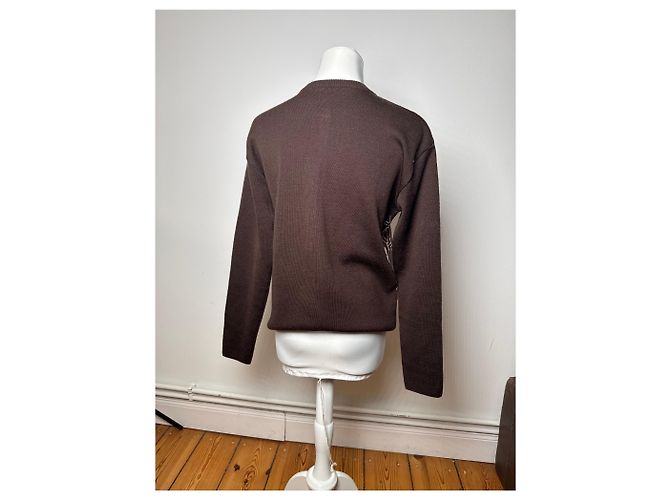 Vintage Fendi Roma Cardigan / Wollpullover Braun Beige - Ansicht 3