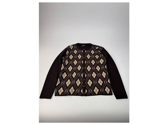 Vintage Fendi Roma Cardigan / Wollpullover Braun Beige - Ansicht 4