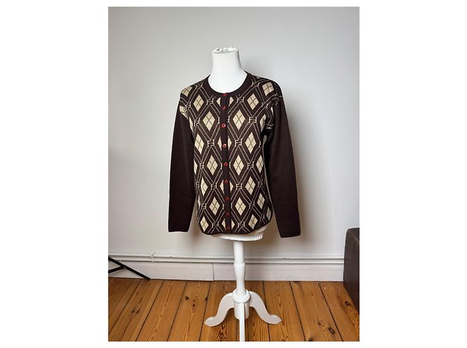 Vintage Fendi Roma Cardigan / Wollpullover Braun Beige - Ansicht 7