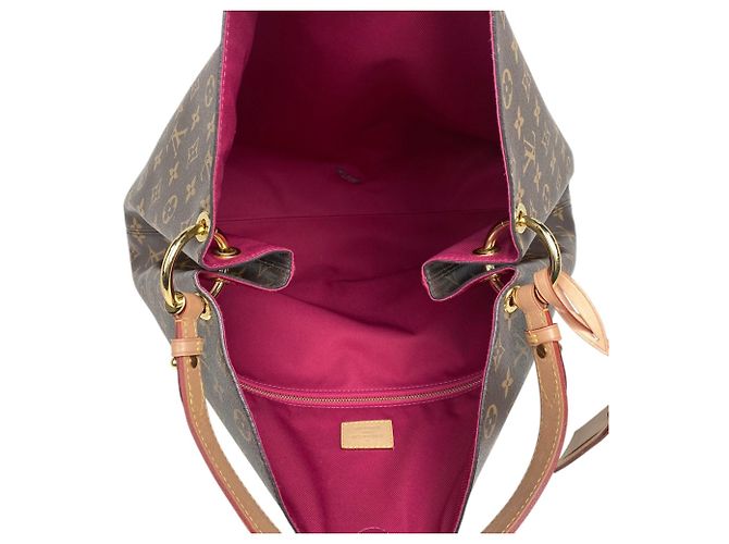 Borsa a Spalla Graceful MM di Louis Vuitton Marrone Rosa Monogramma - vista 12