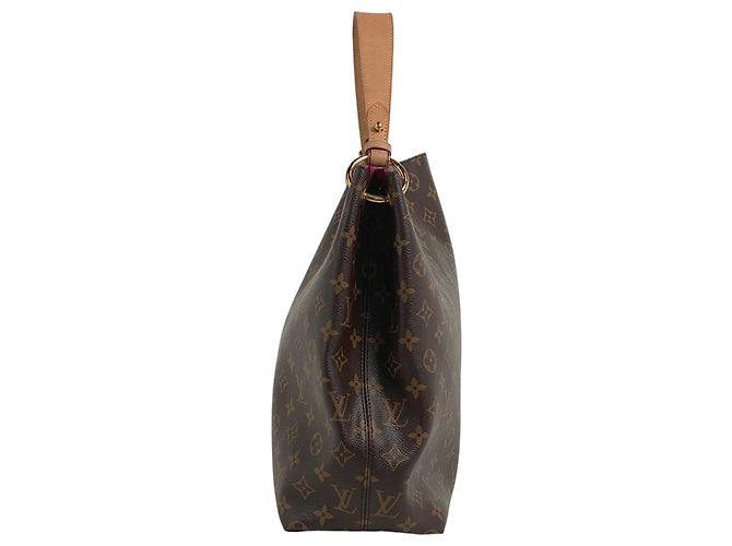 Borsa a Spalla Graceful MM di Louis Vuitton Marrone Rosa Monogramma - vista 2